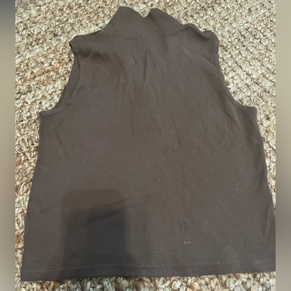 Pacsun Brandy Melville John Galt Brown Colleena tank top polo shirt collared - Picture 4 of 4